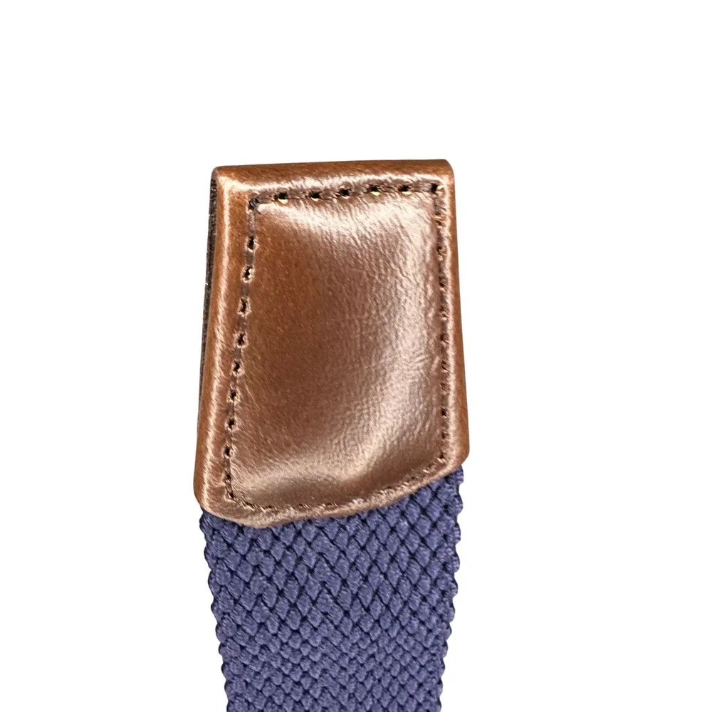Unisex‎ Braided Woven Stretch Belt Casual Adjustable Comfort Navy Blue